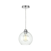 David Hunt Lighting Apollo Single Pendant Polished Chrome Clear Glass